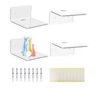 GIDWRIY 4pcs Estanteria Pared Pequeños,Mini Estante Pared Flotante,Baldas Flotantes Pared Sin Taladrar, Estanteria Invisible,Floating Shelves Adhesive,Baldas Cocina Pared,Repisas de Pared Dormitorio