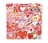 GIDWRIY 50 Pcs Pegatinas de San ValentíN,Impermeables Pegatinas Amor,Ordenador Stickers Aesthetic,Sticker Scrapbooking,Sticker para Funda de Movil,Pegatina Adhesivas Decorativas,Stickers Album Fotos