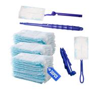 GIDWRIY 50 Piezas Recambio Plumero Atrapapolvo Electrostático,Plumero de Limpieza,Recarga de Plumeros Manual,Plumeroes para Limpiar El Polvo,Plumeros Cabezales de Repuesto con 2 Mango para Muebles