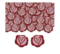 GIDWRIY 50 sellos de cera autoadhesivos con forma de corazón, para bodas, sellos de cartas, sellos de decoración, vintage, clásicos, sellos de cera para cumpleaños, para Navidad