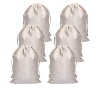 GIDWRIY 6 Piezas Bolsas de Algodón con Cordón, Bolsitas de Tela 20 x 30 cm, Saquitos de Tela Grandes, Bolsa Yute Regalo, Bolsas de Arpillera, Bolsa Lino Pan, Bolsas para Joyería, Saco de Caramelos