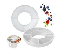 GIDWRIY Bandeja para Stanley con Tapa,Tazón de Silicona para Aperitivos,Cuenco Aperitivos para Stanley Cup,Bandeja Frutos Secos,Bol Snacks Box con 4 Compartimentos,Cajas de Snacks para Galletas-Blanco