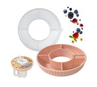 GIDWRIY Bandeja para Stanley con Tapa,Tazón de Silicona para Aperitivos,Cuenco Aperitivos para Stanley Cup,Bandeja Frutos Secos,Bol Snacks Box con 4 Compartimentos,Cajas de Snacks para Galletas-Rosa