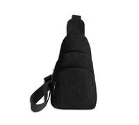 GIDWRIY Bolso Bandolera Pecho Mujer,Bolsos de Pecho de Pana,Bolso Bandolera Mochila Cruzada Senderismo,Chest Bag for Women,Sling Bag Women,Mochilas de Viaje Pequeña,Bolso de Hombro Casual - Negro