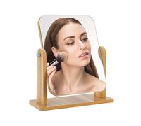 GIDWRIY Espejo Mesa Maquillaje Madera 22 X 17 CM,Espejo Baño Sobremesa Portatil,Espejo Escritorio de Tocador,Espejo CosméTico de Pie,Makeup Mirror,Dressing Table Mirror para Escritorio, Dormitorio