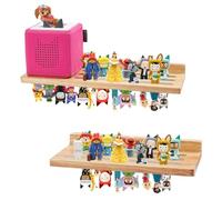 Gieanoo Estantería magnética para toniebox, para figuras toniebox (30-36 caracteres), estantes flotantes de pared de madera, estación de carga compatible para la habitación de los niños (roble, 2P)