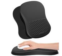Giecy Alfombrilla de ratón reposamunecas y diseño de Masaje, Almohadilla Raton ergonomica con Base de PU Antideslizante, Mouse Pad para Gaming y Oficina(Negro)