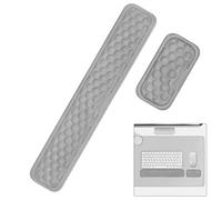 Giecy Reposamuñecas para Teclado y Alfombrilla Raton ergonómico de espuma con memoria de para ordenador, portátil, trabajo de oficina, gaming,aprendizaje, alivio del dolor al teclear(gris)