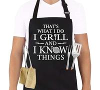 GIEEU Delantal de cocina divertido, delantales personalizados, delantal de chefs, delantal novedoso para hombres y mujeres, cuello colgante, restaurante, trabajo, hogar, cocina, Negro, M