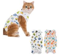 GIEEU Traje de recuperación para gatos, 2 unidades, chaleco para después de la cirugía, body protector posoperatorio para gatos, traje de recuperación de heridas abdominales femeninas, talla M (gato