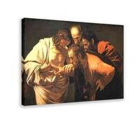 GIEIG Caravaggio - Lienzo decorativo para pared, diseño de La incredulidad de Santo Tomás, para decoración del hogar, escuela, oficina, 60 x 90 cm