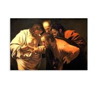 GIEIG Caravaggio - Lienzo decorativo para pared, diseño de La incredulidad de Santo Tomás, para decoración del hogar, escuela, oficina, sin marco, 30 x 45 cm