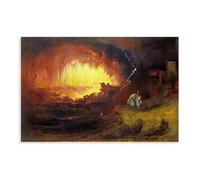 GIEIG Póster de John Martin de La destrucción de Sodoma y Gomorra de 1852 de John Martin, lienzo para decoración de dormitorio, oficina, cocina, regalo, sin marco, 61 x 91 cm