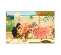 GIEIG Póster de John William Godward con texto en inglés "When The Heart Is Young - Lienzo decorativo para dormitorio, paisaje deportivo, oficina, habitación, regalo, sin marco, 24 x 36 pulgadas (60 x