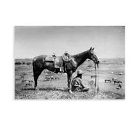 GIEIG Póster impreso de The American Cowboy para habitación de adolescentes y niños, lienzo para pared, sin marco, 50 x 75 cm