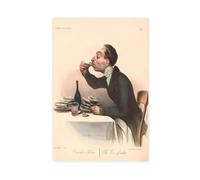 GIEIG Póster impreso de The Lover Of Oysters Honore Daumier para habitación de adolescentes y niños, lienzo para pared, sin marco, 30 x 45 cm