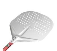 GIEMME Pala para pizza perforada con personalización - Para pizzas de 36 cm - Pala para horno de leña (Cabeza de 36 cm personalizada, Longitud del mango 90 cm)