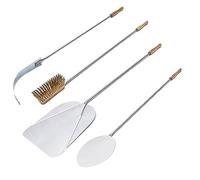 Giemme Spoleto - Set de 4 Palas de Pizza en Acero Inoxidable - Kit para Horno de Pizzas Ø 30 cm (para Hornos Profundos 100/110 cm)