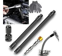 Gienslru 1/2 Flexible Shaft Extension Extender Torque Socket, Ratchet Spanners Electric Wrench Connecting Rod, 360° Flex Reach Extensions Bar for Outlets, Car Repair, Portable Hand Drive Tool (Mix-B)