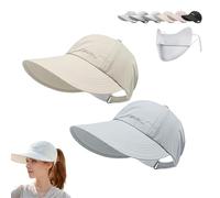 Gienslru 2 Pack UPF 50+ Sun Protection Baseball Hat for Women Men, Wide Brim UV Protection Cap, Adjustable Lightweight Quick Dry Sport Hat for Hiking Running Golf Gardening, Breathable Velcro Hat (A)