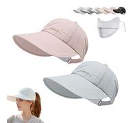 Gienslru 2 Pack UPF 50+ Sun Protection Baseball Hat for Women Men, Wide Brim UV Protection Cap, Adjustable Lightweight Quick Dry Sport Hat for Hiking Running Golf Gardening, Breathable Velcro Hat (K)