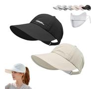 Gienslru 2 Pack UPF 50+ Sun Protection Baseball Hat for Women Men, Wide Brim UV Protection Cap, Adjustable Lightweight Quick Dry Sport Hat for Hiking Running Golf Gardening, Breathable Velcro Hat (G)