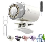 Gienslru 2026 Car Clip on Air Conditioner Fan with LED Display, 360° Rotation Portable Mini Cooling Fan, Portable Mini Cooling Fans with 199 Speeds & Semi-Coolings, USB for Car Office Camping (Beige)