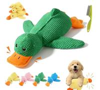 Gienslru 2026 New Upgraded Calming Duck Toy for Dogs, Interactive Dog Toy with Quack Sound and Crazy Crinkle, Calming Duck Dog Toys, Yellow Ducks Dogs Toys, for Puppies, Small & Large (Green,S)