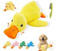 Gienslru 2026 New Upgraded Calming Duck Toy for Dogs, Interactive Dog Toy with Quack Sound and Crazy Crinkle, Calming Duck Dog Toys, Yellow Ducks Dogs Toys, for Puppies, Small & Large (Yellow,M)