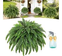 Gienslru 2026 New UV Resistant Lifelike Artificial Boston Fern, Large Fake Ferns, 38/60/88 Leaves Silk Artificial Ferns Maintenance-Free for Outdoor Hanging Baskets, Porch, Garden Décor (60 Leaves)