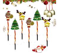 Gienslru 6-Pack of Moving Christmas Lights, Courtyard Tree Snowman Reindeer, LED Waterproof Solar Christmas Lights Outdoor Decorations, Solars & Battery Power, for Patio, Lawn & Pathway (B,Battery)