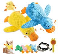Gienslru Calming Duck Toy for Dogs, Crinkle Duck Plush, Calming Ducks for Dogs, Yellow Ducks Dog Toy, Soft Stuffed Plush Mellow Calmings Pillow Suitable Puppies and Small & Medium Dog (A,2S)