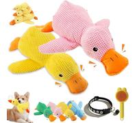 Gienslru Calming Duck Toy for Dogs, Crinkle Duck Plush, Calming Ducks for Dogs, Yellow Ducks Dog Toy, Soft Stuffed Plush Mellow Calmings Pillow Suitable Puppies and Small & Medium Dog (C,2S)