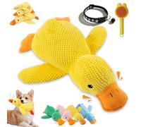 Gienslru Calming Duck Toy for Dogs, Crinkle Duck Plush, Calming Ducks for Dogs, Yellow Ducks Dog Toy, Soft Stuffed Plush Mellow Calmings Pillow Suitable Puppies and Small & Medium Dog (Yellow,L)