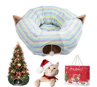 Gienslru Cat Christmas Tree, Christmas Cat Tunnel, Cat Tunnel Bed Under Christmas Tree, Christmas Tree Cat Tunnel, Foldable Multi-Functional Cat Tunnel, Suitable for Medium and Small Cats (H)