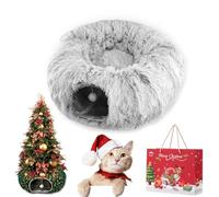 Gienslru Cat Christmas Tree, Christmas Cat Tunnel, Cat Tunnel Bed Under Christmas Tree, Christmas Tree Cat Tunnel, Foldable Multi-Functional Cat Tunnel, Suitable for Medium and Small Cats (A)