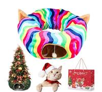 Gienslru Cat Christmas Tree, Christmas Cat Tunnel, Cat Tunnel Bed Under Christmas Tree, Christmas Tree Cat Tunnel, Foldable Multi-Functional Cat Tunnel, Suitable for Medium and Small Cats (G)