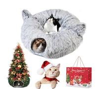 Gienslru Cat Christmas Tree, Christmas Cat Tunnel, Cat Tunnel Bed Under Christmas Tree, Christmas Tree Cat Tunnel, Foldable Multi-Functional Cat Tunnel, Suitable for Medium and Small Cats (C)