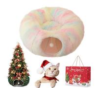 Gienslru Cat Christmas Tree, Christmas Cat Tunnel, Cat Tunnel Bed Under Christmas Tree, Christmas Tree Cat Tunnel, Foldable Multi-Functional Cat Tunnel, Suitable for Medium and Small Cats (B)