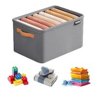 Gienslru Cation Multi-Functional Folding Wardrobe, 3-Sizes Large Wardrobe Clothes Storage Organiser, Foldable Drawer Storage Boxes with Handles for Various Bedding/Toys (B*Steel Ring - L)
