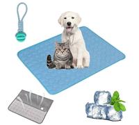 Gienslru Cooling Mat Dog, Non-Slip and Durable Dog Cooling Mat Pad, Washable Soft Kennel Pads, Foldable Cooling Mat, Dogs, Cats for Summer (Blue, S)