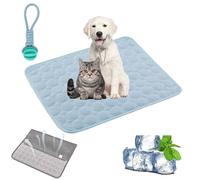 Gienslru Cooling Mat Dog, Non-Slip and Durable Dog Cooling Mat Pad, Washable Soft Kennel Pads, Foldable Cooling Mat, Dogs, Cats for Summer (Light Blue, S)