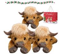 Gienslru Cute Cartoon Highland Cow Stuffed Toy, Cozy Weighted Highland Cow Stuffed Animal for Anxiety, Highland Cows Stuffed Animals, Premium Ultra-Soft Plush Material (35+45+55cm)