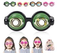 Gienslru Funny Novelty Glasses with Blinking Eyes, Blinking Winking Glasses, Big Eye Wacky Party Glass and Selfie Props, Funny Glass for Adults, for Halloween Pranks and Quirky Toy (Green)
