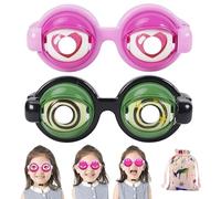 Gienslru Funny Novelty Glasses with Blinking Eyes, Blinking Winking Glasses, Big Eye Wacky Party Glass and Selfie Props, Funny Glass for Adults, for Halloween Pranks and Quirky Toy (A)