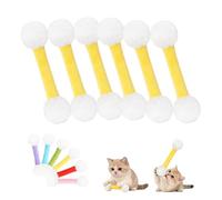 Gienslru Giant Q Tip Cat Toy with Catnip 6 Pack,Durable Cotton Swab Cat Toy for Indoor Cats,Interactive Teething Chew Sticks,Felt Kitty Kicker Toys For Boredom Relief and Exercise (E)