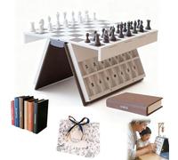 Gienslru Hangman Game Book, Vocabulary Words Spelling Challenge Table Game, 3D Printed Magnetic Chess Set, Hangmans Challenge Games, Portable Books Design Board Games for Adults (Chess)