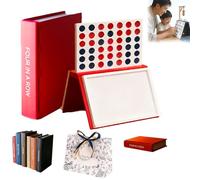 Gienslru Hangman Game Book, Vocabulary Words Spelling Challenge Table Game, 3D Printed Magnetic Chess Set, Hangmans Challenge Games, Portable Books Design Board Games for Adults (Four in a Row)