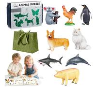 Gienslru Insect & Animal Slot-Assembly Toys, Kids' Insect & Animal Slot Assembly Toys with 8Pcs Lifelike Insects/Animals Models, Realistic DIY 3D Plastic Bug Figures Set, Educational for Kids 3-8 (A)