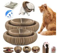 Gienslru Kitty Kurlz, tabla rascadora de órgano mágico para gatos, pelota para gatos, aventura, el último ejercicio físico mental interactivo para gatos de interior (2 piezas)
